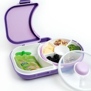 GoBe -  Kids' 2-in-1 Bento Style Lunchbox with Small  Purple